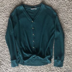 SO Emerald Button-Up Women's Sweater